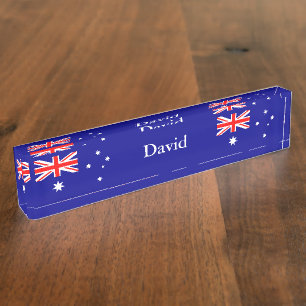 Patriottische Australische Vlag Bureaublad Naambor Naambordje