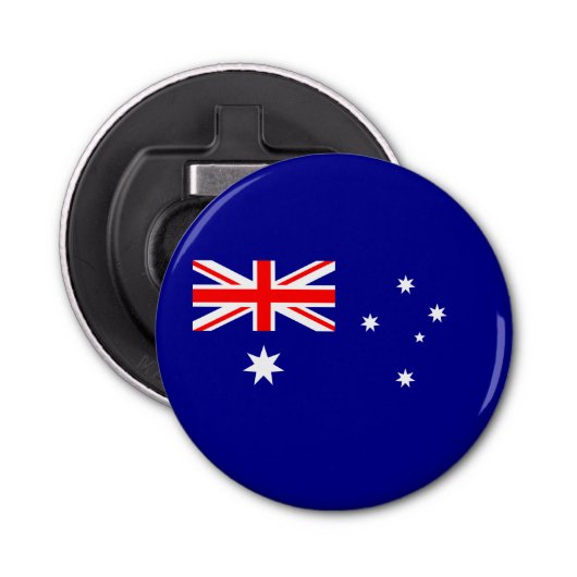 Patriottische Australische vlag Button Flesopener (Voorkant)