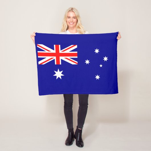 Patriottische Australische vlag Fleece Deken (In situ)
