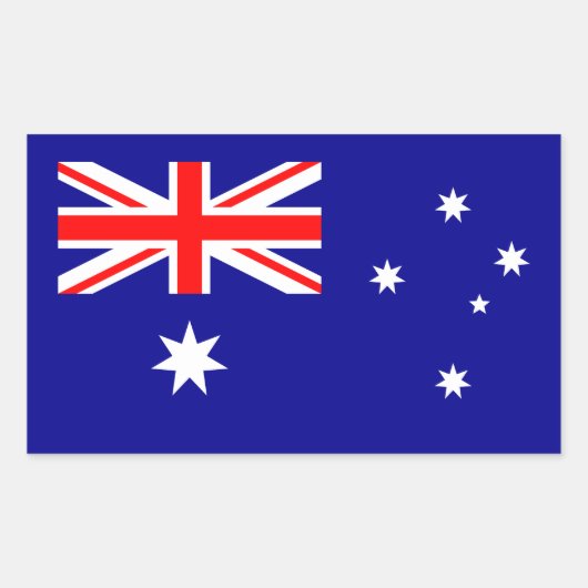 Patriottische Australische vlag Rechthoekige Sticker (Voorkant)