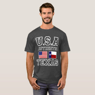 Patriottische authentic Texas en Amerikaanse vlag T-shirt