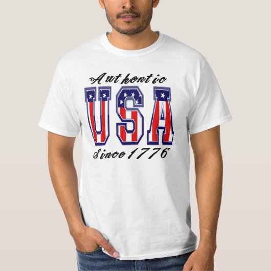 Patriottische Authentic USA sinds 1776 T-shirt (Voorkant)