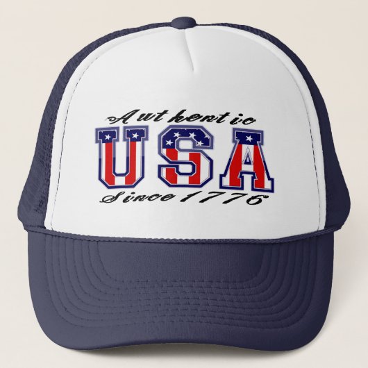 Patriottische authentieke VS sinds 1776 Trucker Pet (Voorkant)