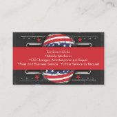 Patriottische Auto Mechanic Amerikaanse Vlag Auto Visitekaartje (Achterkant)