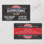 Patriottische Auto Mechanic Amerikaanse Vlag Auto Visitekaartje (Voorkant / Achterkant)