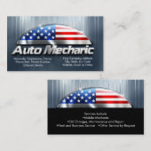 Patriottische Auto Mechanic Metalen Amerikaanse Vl Visitekaartje (Voorkant / Achterkant)