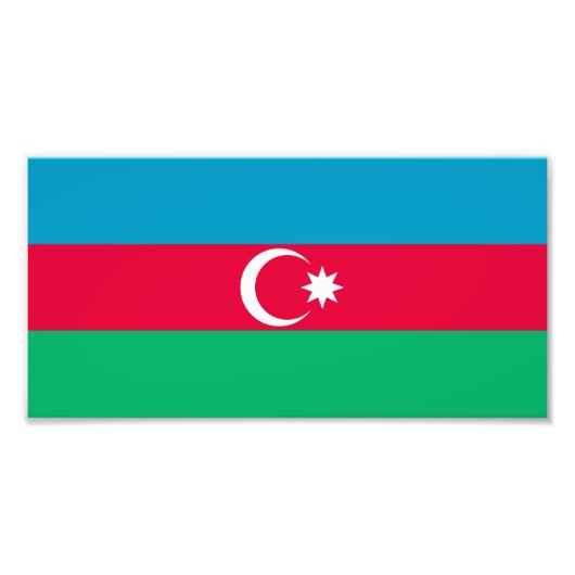 Patriottische Azerbeidzjaanse vlag Foto Afdruk (Voorkant)