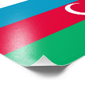 Patriottische Azerbeidzjaanse vlag Foto Afdruk (Hoek)