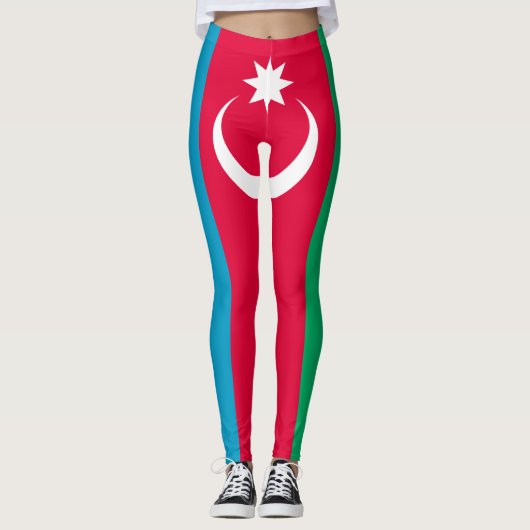 Patriottische Azerbeidzjaanse Vlag Leggings (Voorkant)