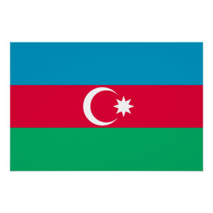 Patriottische Azerbeidzjaanse vlag Perfect Poster