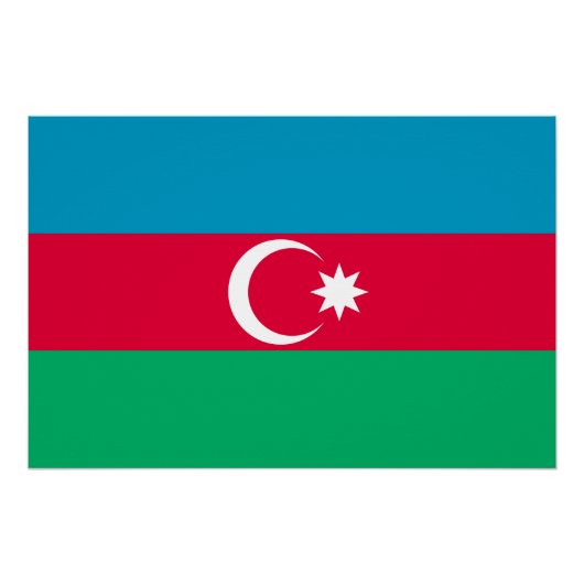 Patriottische Azerbeidzjaanse vlag Perfect Poster (Voorkant)