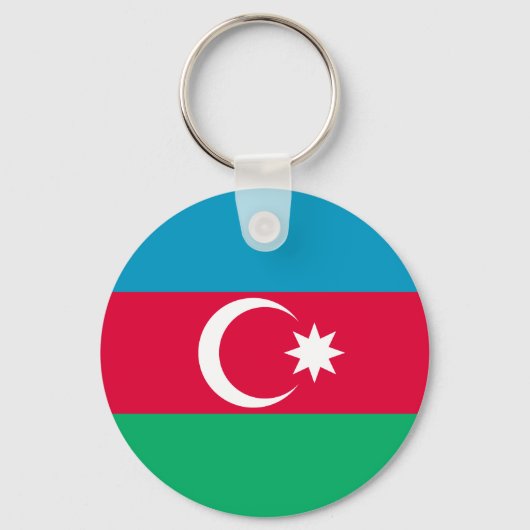 Patriottische Azerbeidzjaanse vlag Sleutelhanger (Voorkant)