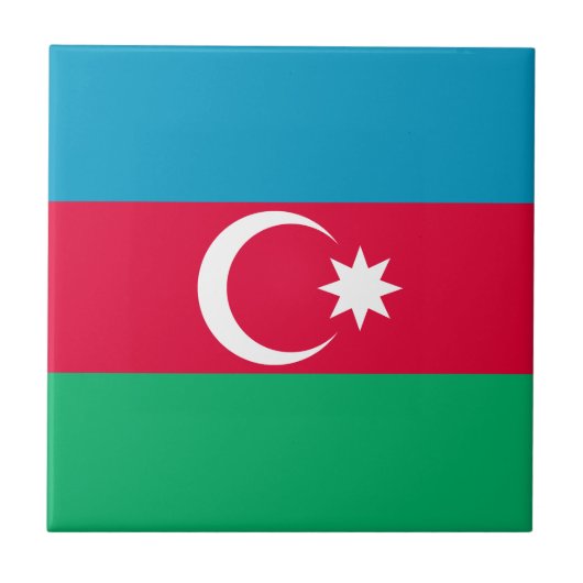 Patriottische Azerbeidzjaanse vlag Tegeltje (Voorkant)