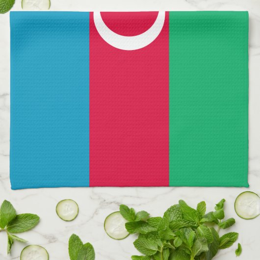 Patriottische Azerbeidzjan Flag Kitchen Towel Theedoek (Gevouwen)
