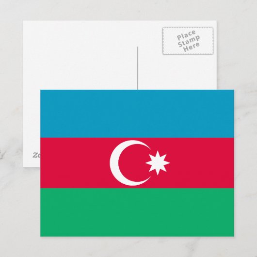 Patriottische Azerbeidzjan vlag Briefkaart (Voorkant / Achterkant)