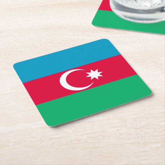 Patriottische Azerbeidzjan vlag Kartonnen Onderzetters (Schuin)