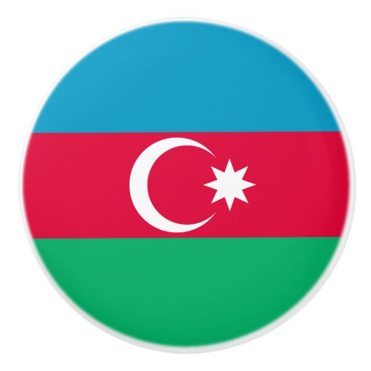 Patriottische Azerbeidzjan vlag Keramische Knop (Voorkant)