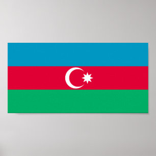 Patriottische Azerbeidzjan vlag Poster