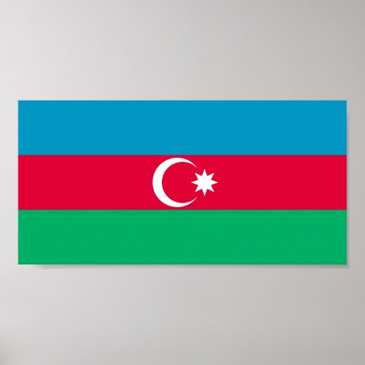Patriottische Azerbeidzjan vlag Poster (Voorkant)