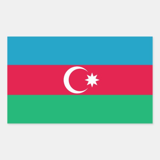 Patriottische Azerbeidzjan vlag Rechthoekige Sticker (Voorkant)