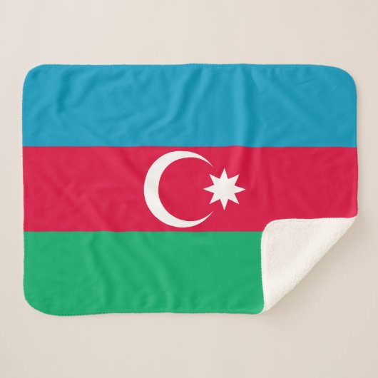 Patriottische Azerbeidzjan vlag Sherpa Deken (Voorkant (horizontaal))