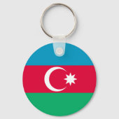 Patriottische Azerbeidzjan vlag Sleutelhanger (Voorkant)