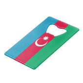 Patriottische Azerbeidzjan Vlag Sleutelhanger Fles Creditkaart Flessenopener (Voorkant Gekanteld)