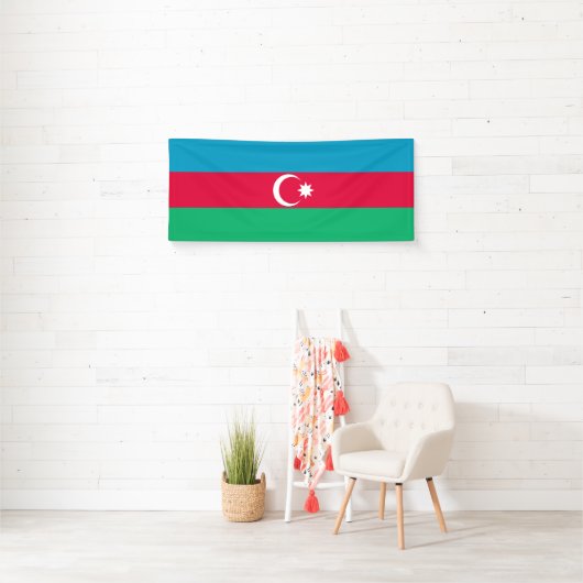 Patriottische Azerbeidzjan vlag Spandoek (Insitu)