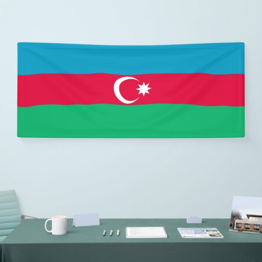 Patriottische Azerbeidzjan vlag Spandoek (Beurs)