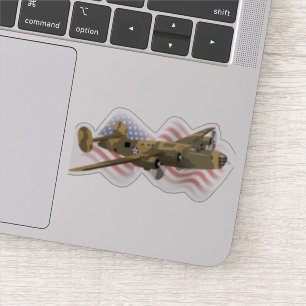 Patriottische B-24 Liberator WW2 Zware bomber Sticker