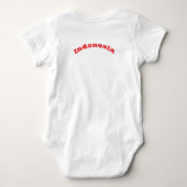 Patriottische baby bodysuit met Indonesische vlag (Achterkant)