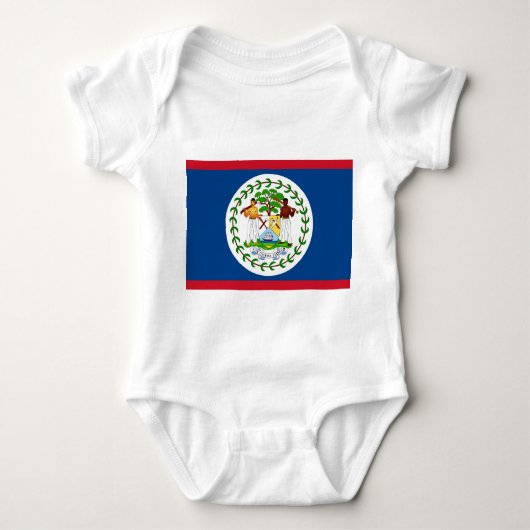 Patriottische baby bodysuit met vlag Belize (Voorkant)