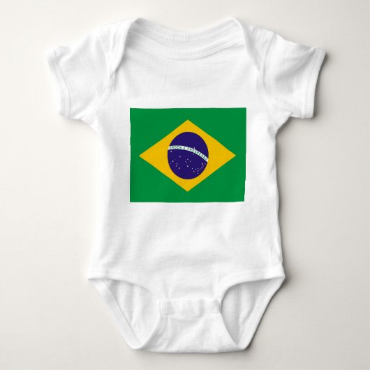 Patriottische baby bodysuit met vlag Brazilië (Voorkant)