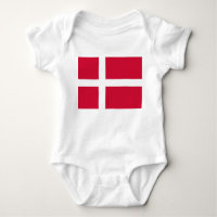 Patriottische baby bodysuit met vlag Denemarken