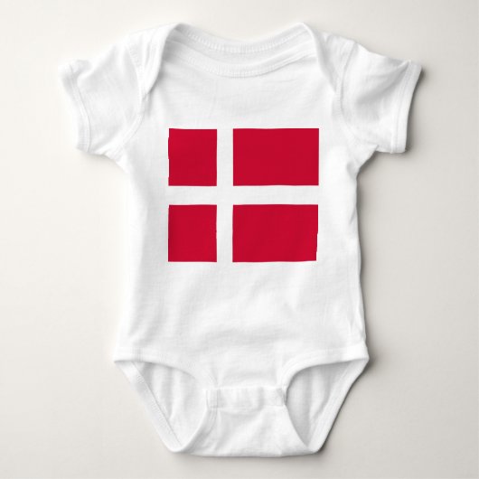 Patriottische baby bodysuit met vlag Denemarken (Voorkant)