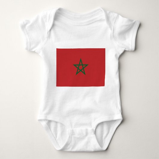 Patriottische baby bodysuit met vlag Marokko (Voorkant)