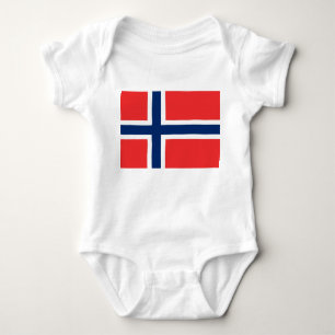 Patriottische baby bodysuit met vlag Noorwegen