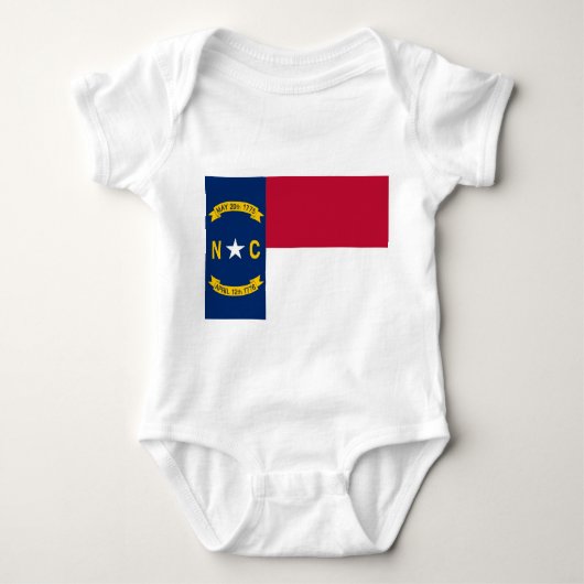Patriottische baby bodysuit met vlag North Carolin (Voorkant)