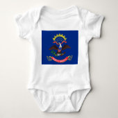 Patriottische baby bodysuit met vlag North Dakota (Voorkant)