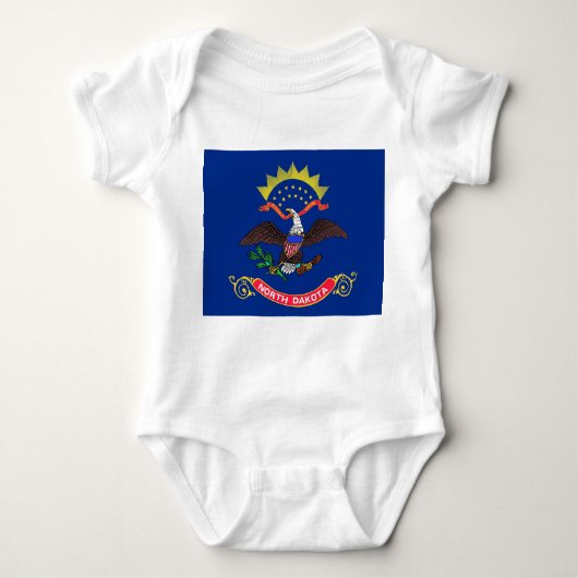 Patriottische baby bodysuit met vlag North Dakota (Voorkant)