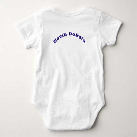 Patriottische baby bodysuit met vlag North Dakota (Achterkant)