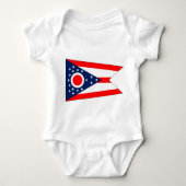 Patriottische baby bodysuit met vlag Ohio, Verenig (Voorkant)