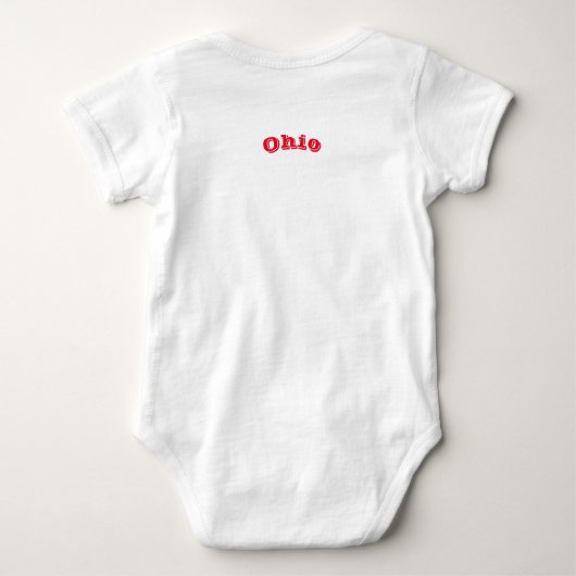 Patriottische baby bodysuit met vlag Ohio, Verenig (Achterkant)