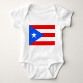 Patriottische baby bodysuit met vlag Puerto Rico (Voorkant)
