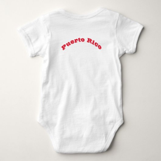 Patriottische baby bodysuit met vlag Puerto Rico (Achterkant)