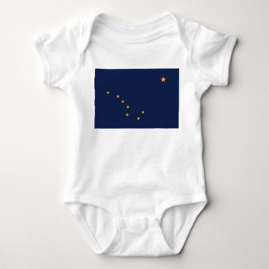 Patriottische baby bodysuit met vlag van Alaska, V (Voorkant)