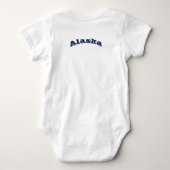 Patriottische baby bodysuit met vlag van Alaska, V (Achterkant)