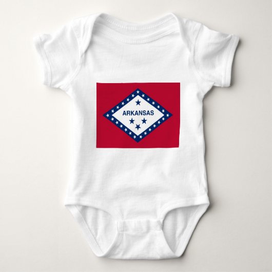 Patriottische baby bodysuit met vlag van Arkansas, (Voorkant)
