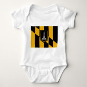 Patriottische baby bodysuit met vlag van Baltimore (Voorkant)