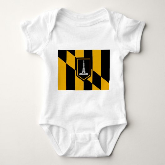 Patriottische baby bodysuit met vlag van Baltimore (Voorkant)